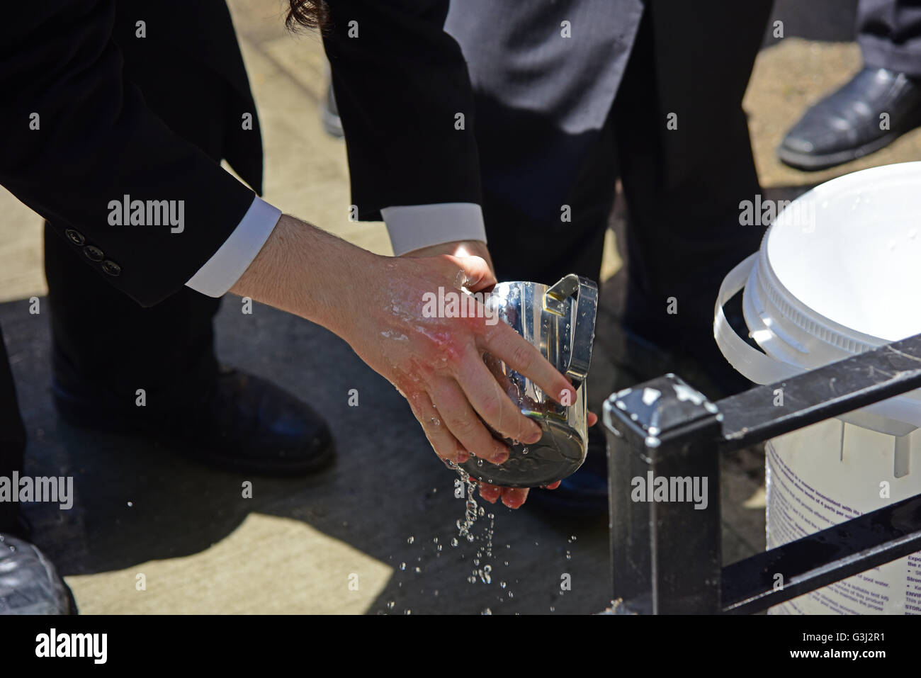 New York City, United States. 18th May, 2016. Hand-washing ritual ...