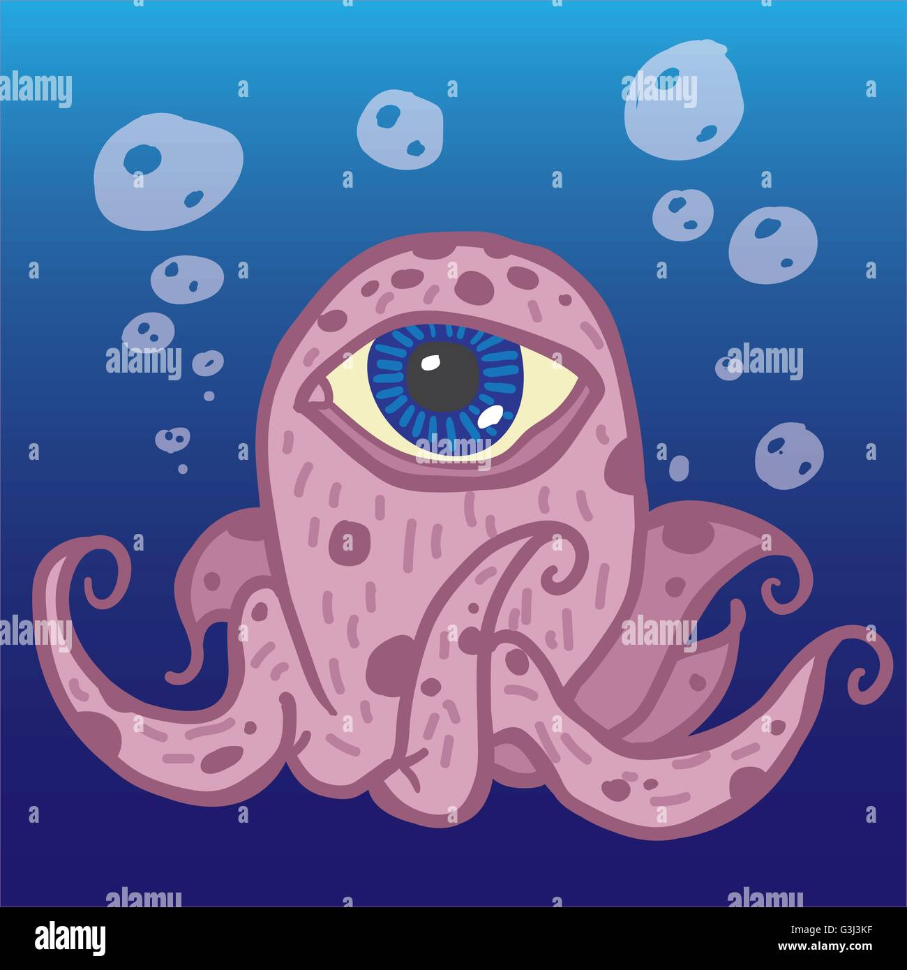 Blue tentacles octopus Stock Vector Images - Alamy