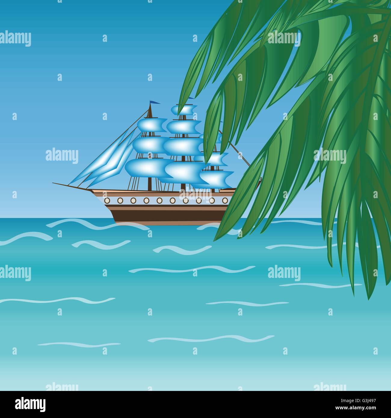 Historic white sailing ship Stock Vector Images - Alamy