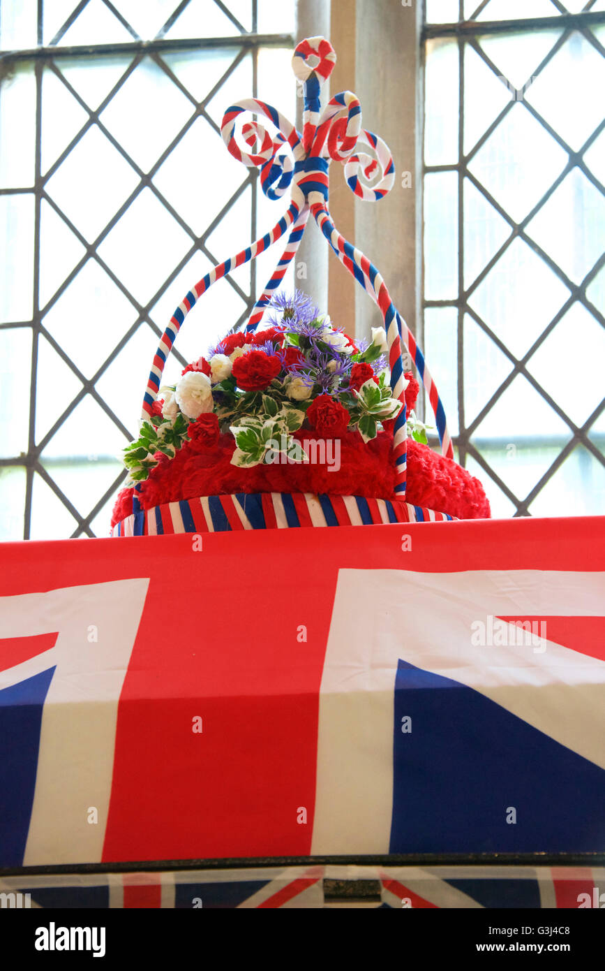 Queen Elizabeth II 90th birthday decorations, UK Stock Photo Alamy