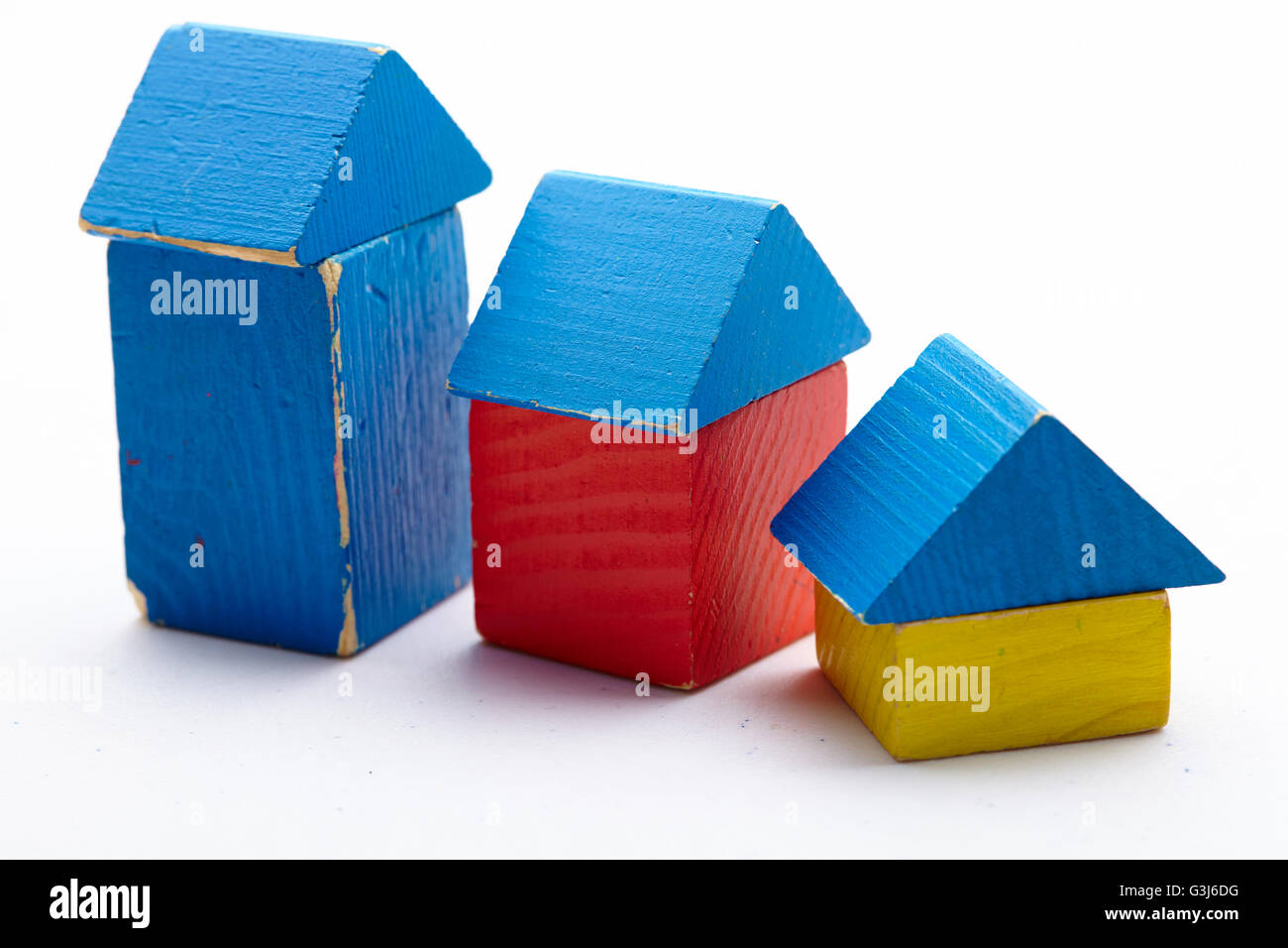 House made of wooden blocks Stock Photo Alamy