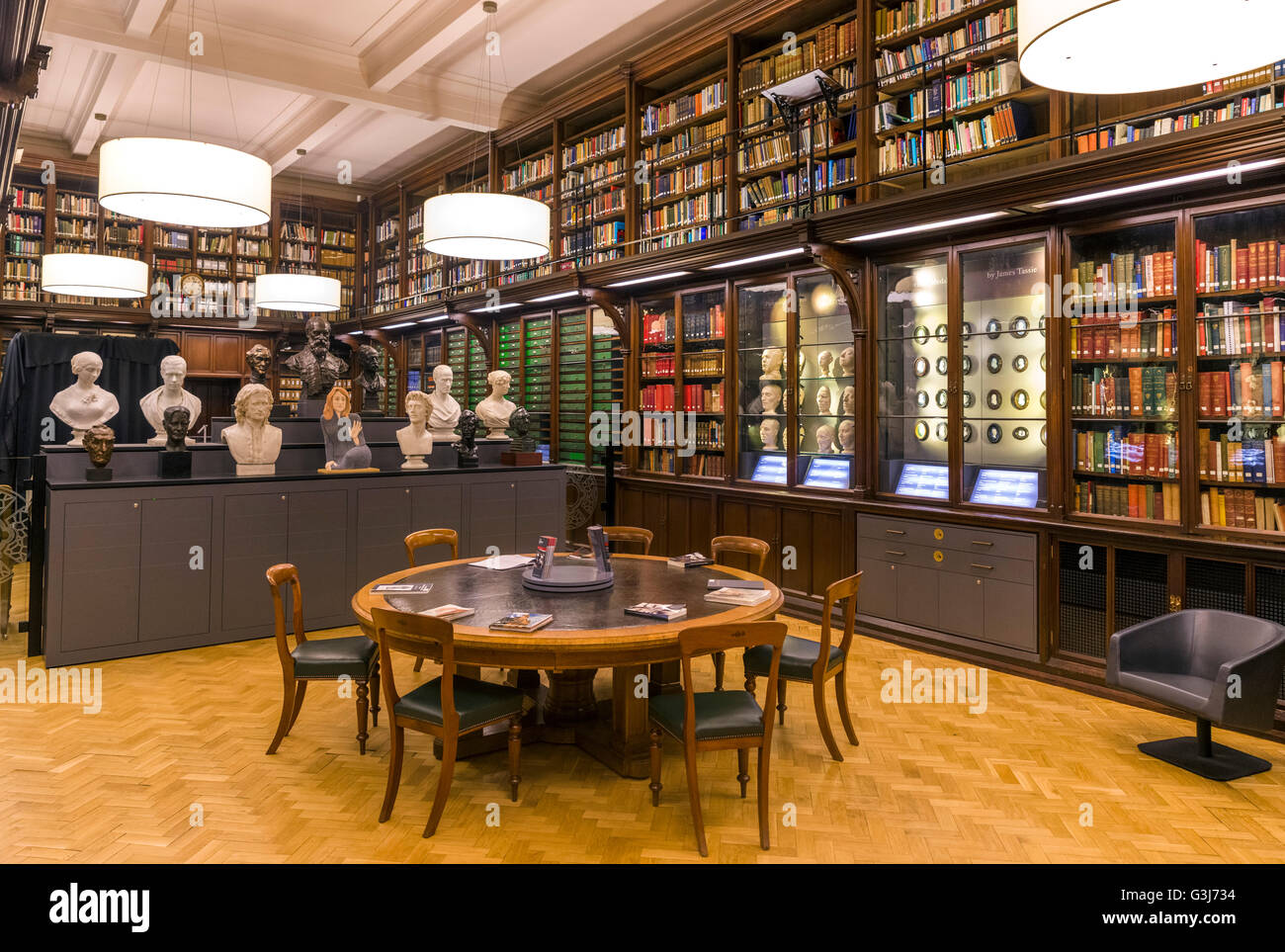 Library at the Scottish National Portrait Gallery, Edinburgh, Scotland, UK Stock Photo