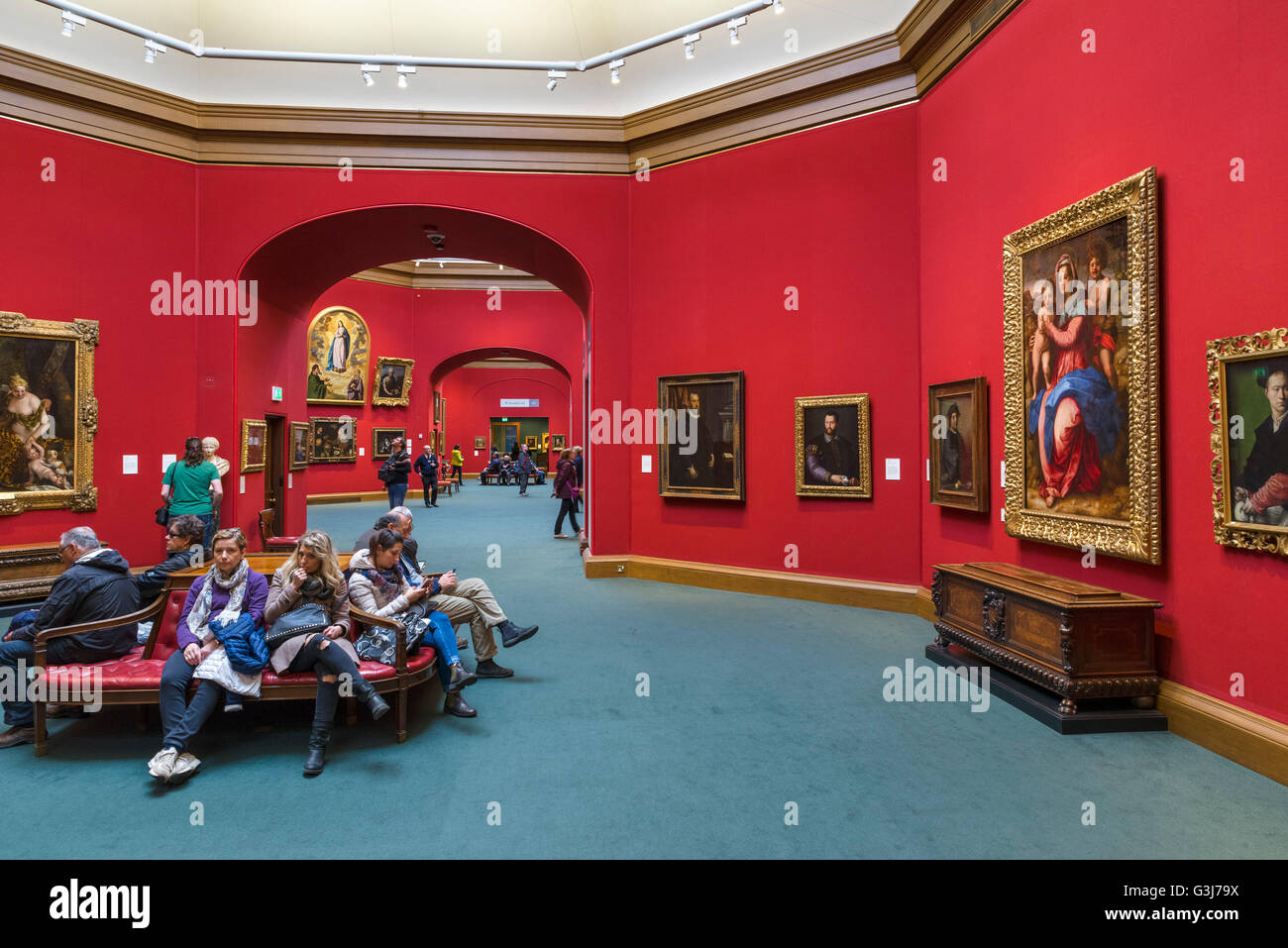 Interior of the Scottish National Gallery, Edinburgh, Scotland, UK Stock Photo