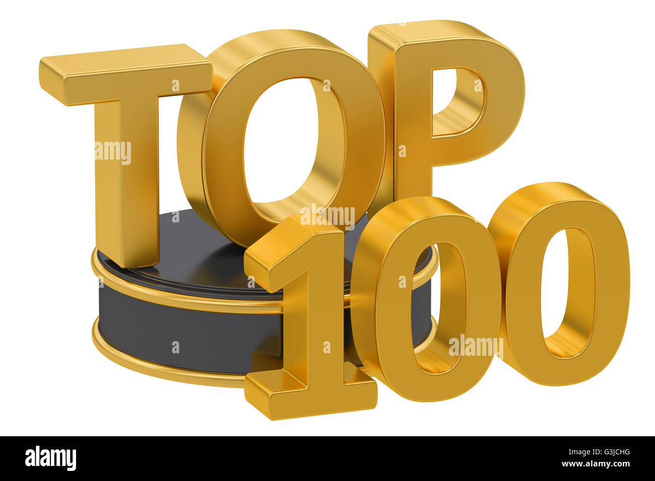 Top 100, 3D rendering isolated on white background Stock Photo
