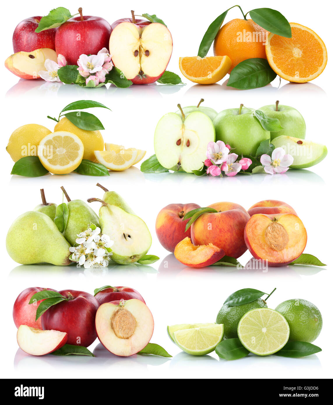 Fruits apple orange lemon nectarine apples oranges fruit collection ...