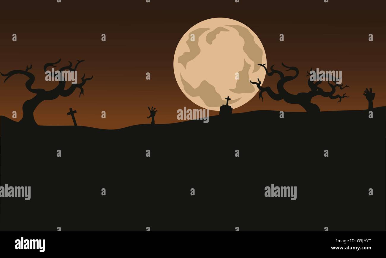 Halloween Scary backgrounds and full moon Stock Vector Image & Art - Alamy