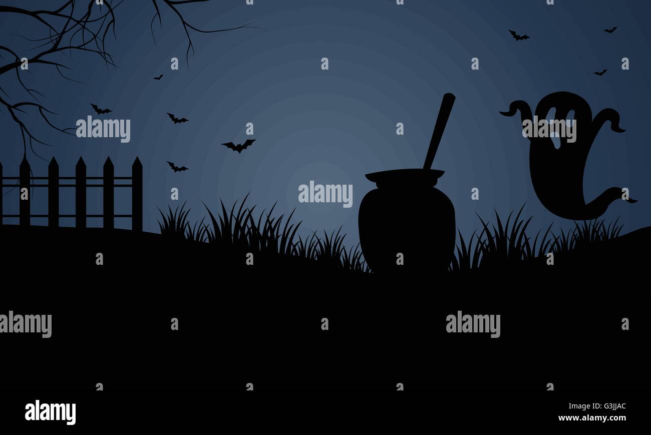 At night scary halloween Stock Vector Image & Art - Alamy