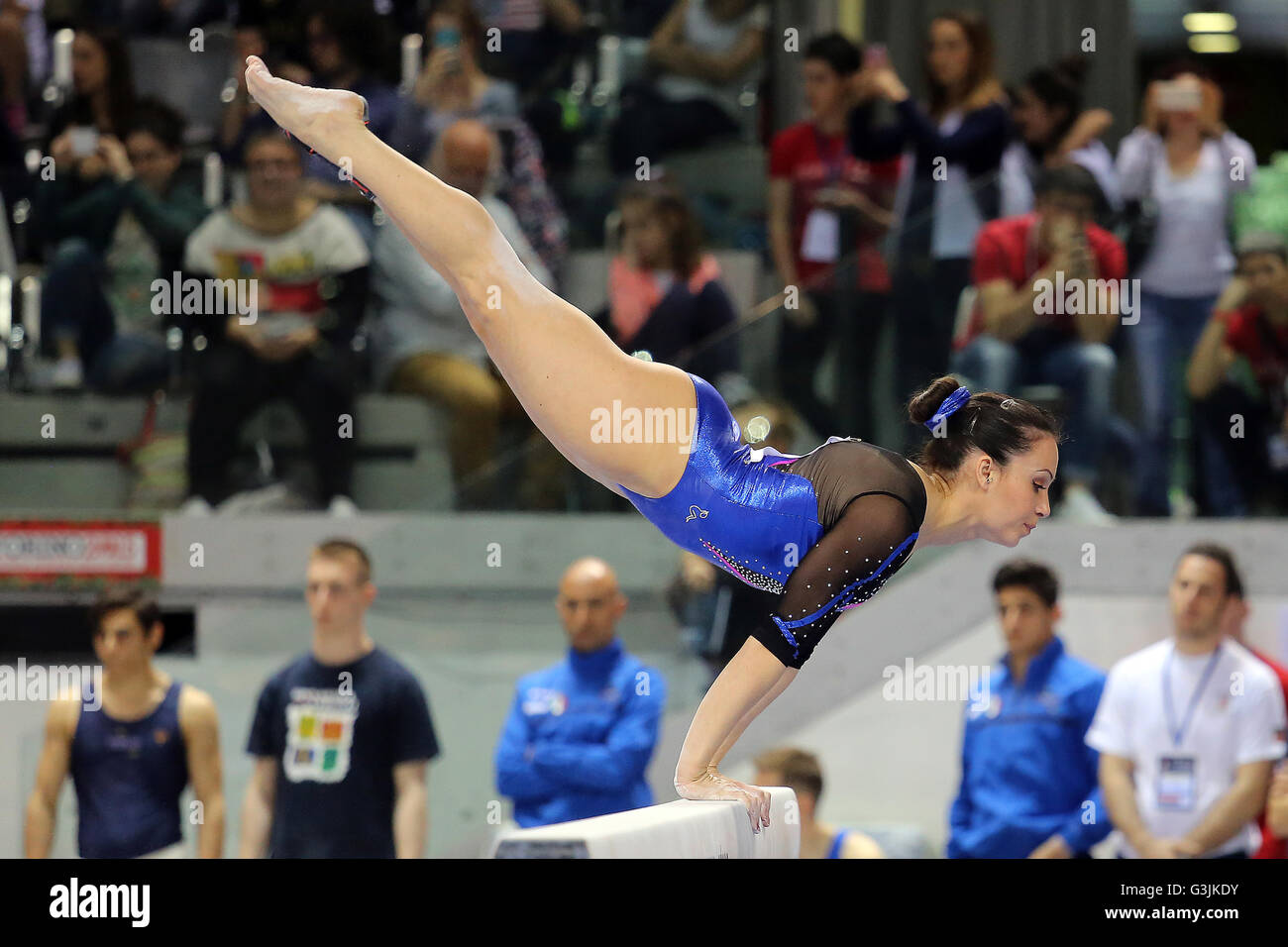 Turin, Italy. 07th May, 2016. Vanessa Ferrari. On 6 and 7 May was held at Palavela in Turin, the fourth and final stage of the Italian Championship of artistic gymnastics and trampolining. On the afternoon of 7 may, it was the turn of Serie A1 (female and male) © Daniela Parra Saiani/Pacific Press/Alamy Live News Stock Photo