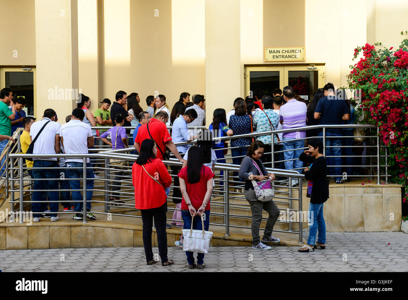 QATAR, Doha, religious complex with churches, filipino migrant worker