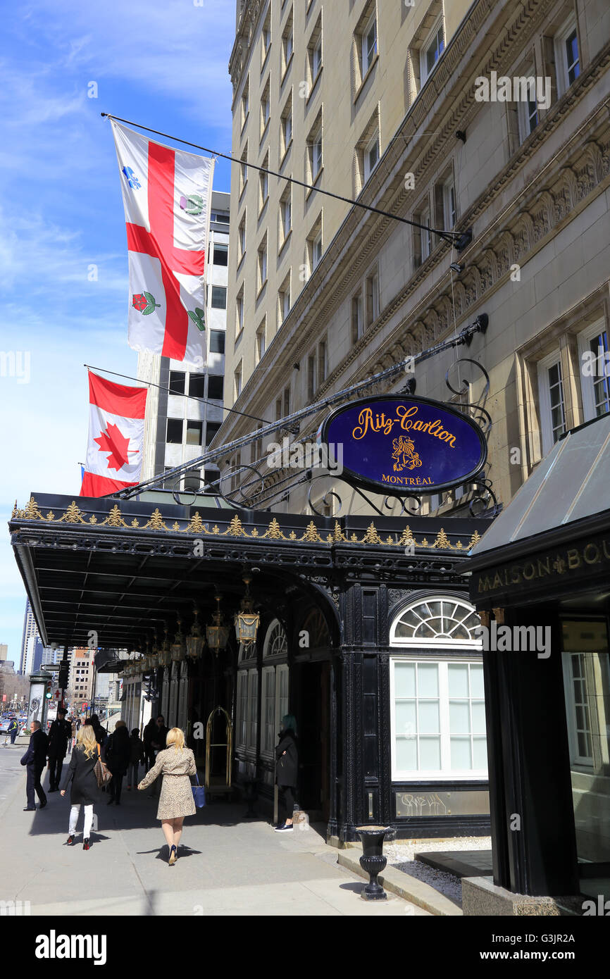The Ritz-Carlton Hotel on Sherbrooke Street downtown Montreal. Quebec,Canada Stock Photo
