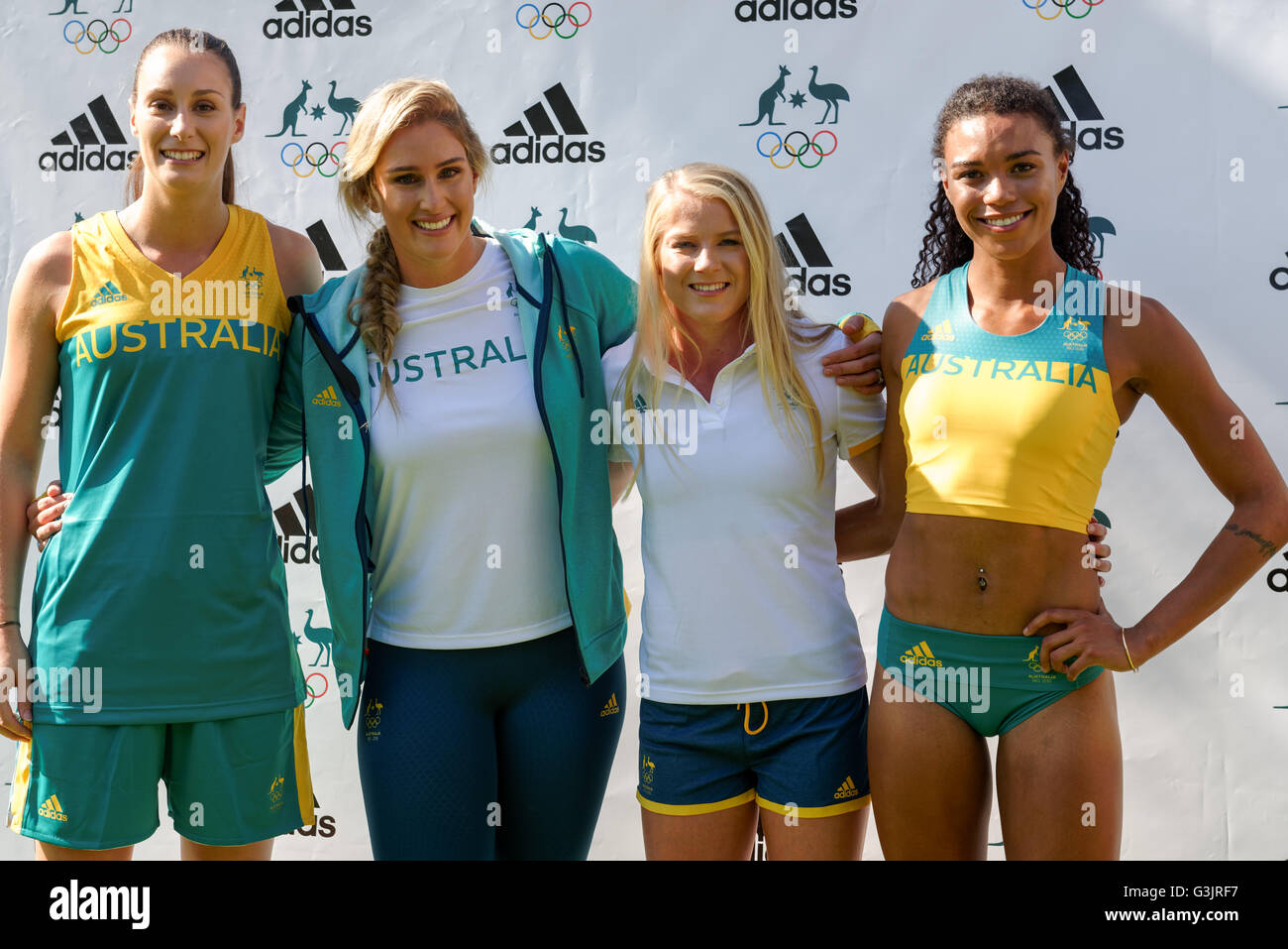 Sydney, Australia. 19th Apr, 2016. Adidas and the Australian Olympic  Committee joined by Australian Olympic athletes and Rio hopefuls including  Sally Pearson, Kyle Chalmers, Madison Wilson, Morgan Mitchell, Brooke  Stratton, Holly Lincoln-Smith,