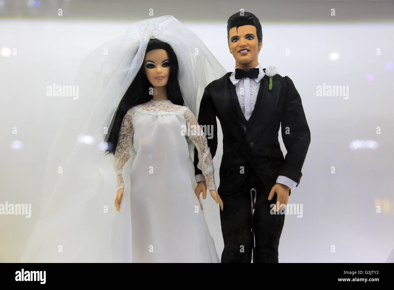Elvis and Priscilla dolls display at Barbie Expo the world largest Barbie  Museum in Les Cours Mont-Royal,Montreal Quebec Canada Stock Photo - Alamy