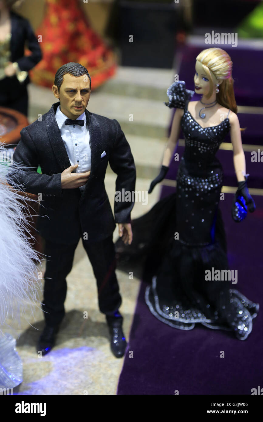 007 Barbie dolls displaying at Barbie Expo the world largest Barbie Museum  in Les Cours Mont-Royal,Montreal Quebec Canada Stock Photo - Alamy