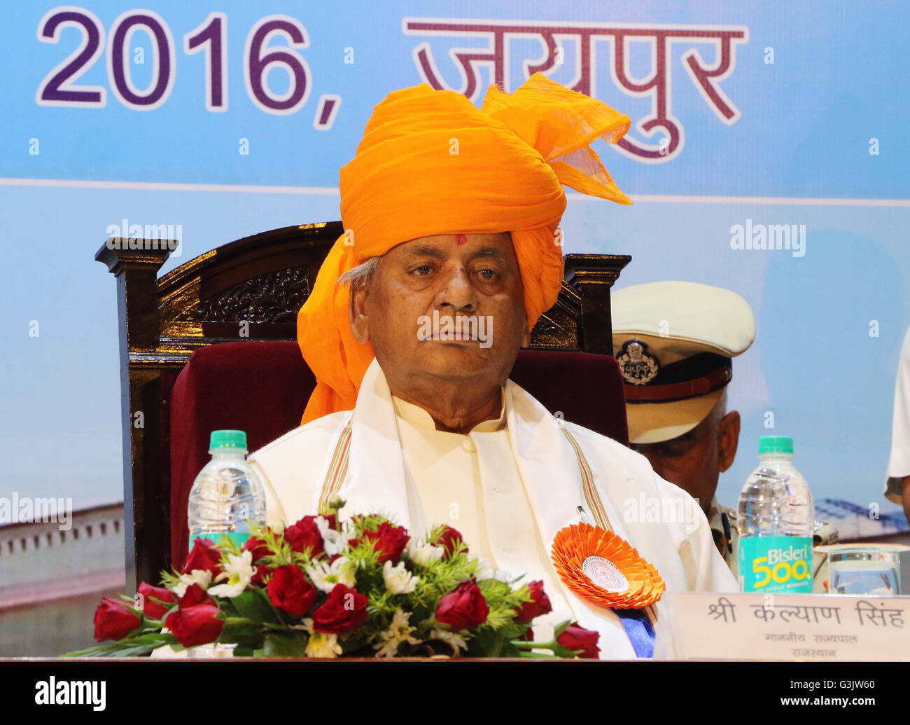 Jaipur, India. 26th Apr, 2016. Rajasthan Governor Kalyan Singh during the 3rd Convocation ceremony of Rajasthan Health Science University at Birla Auditorium in Jaipur. © Vishal Bhatnagar/Pacific Press/Alamy Live News Stock Photo