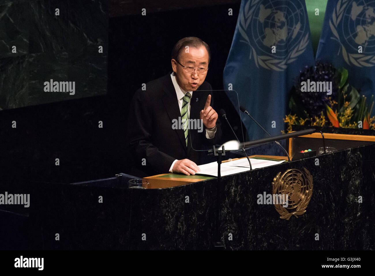 New York City, United States. 22nd Apr, 2016. UN Secretary-General Ban ...