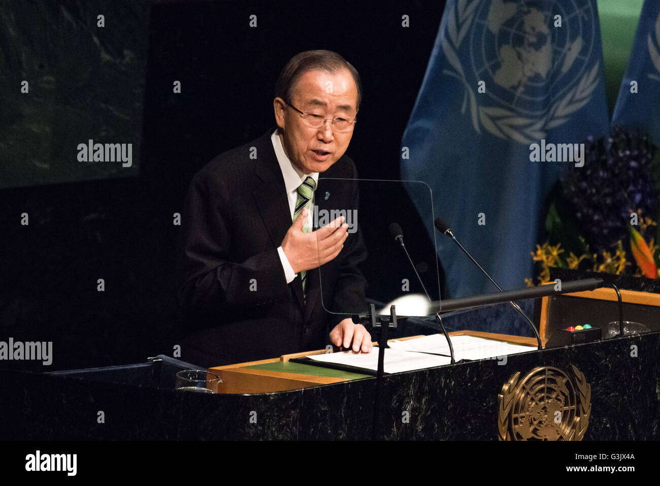 New York City, United States. 22nd Apr, 2016. UN Secretary-General Ban ...