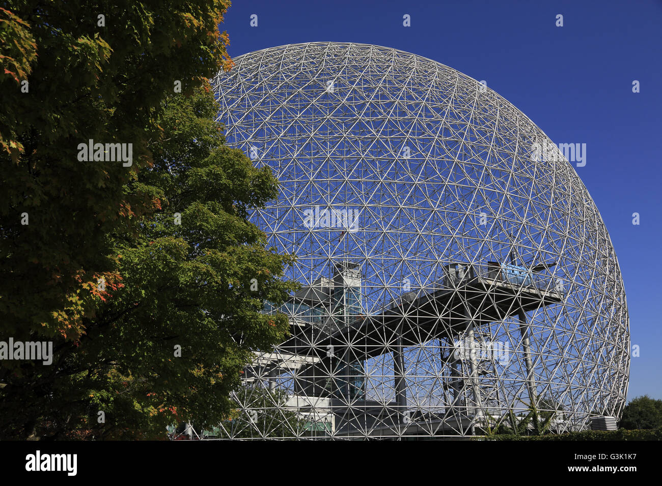 The Montreal Biosphere at Parc Jean-Drapeau in Saint Helen's Island, Montreal, Quebec Province, Canada Stock Photo