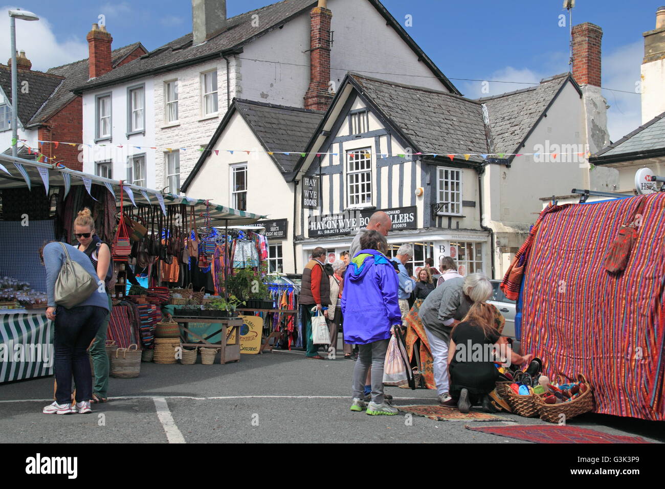 Hay on wye thursday market, wales hires stock photography and images