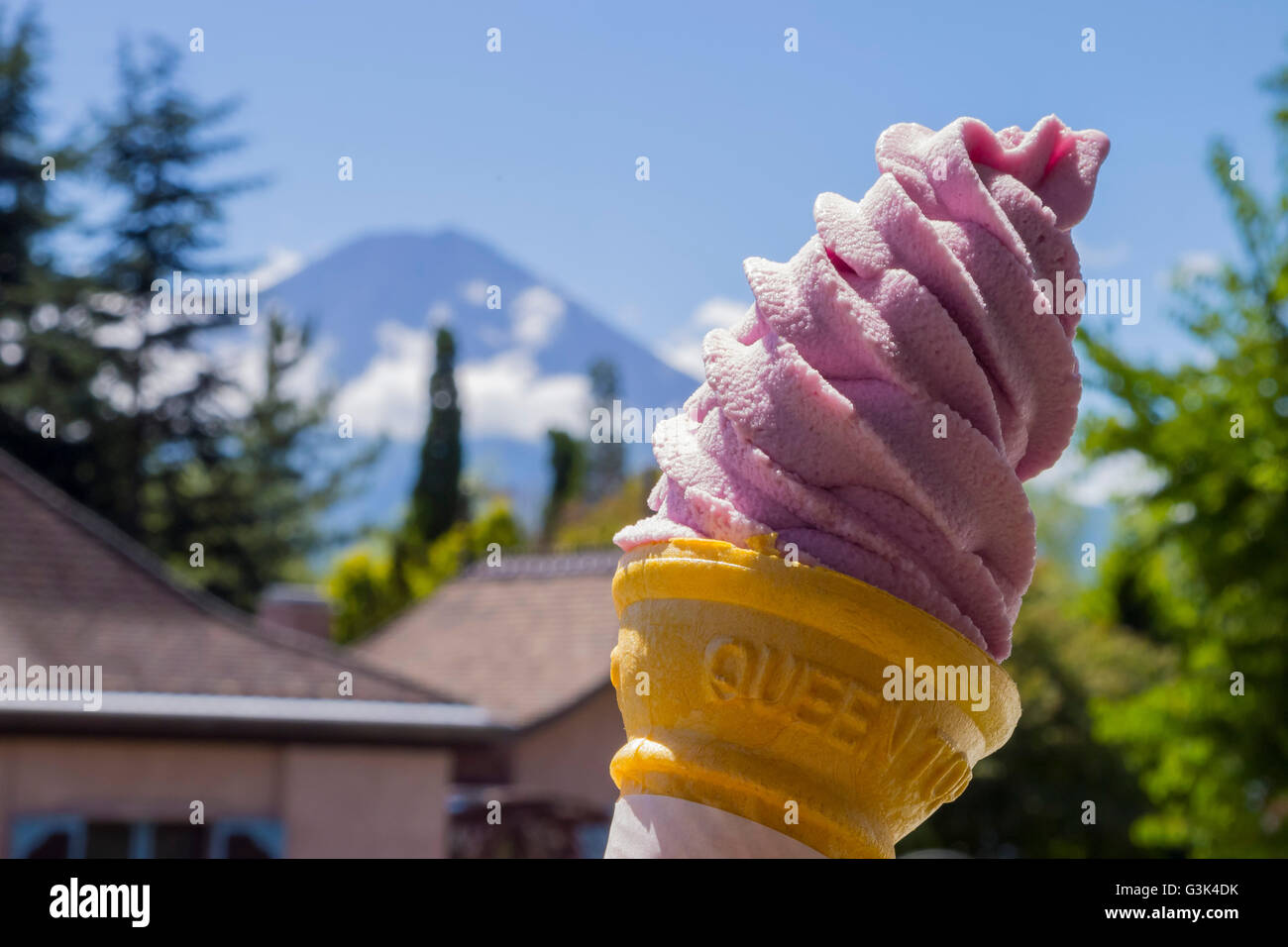 Special Ice cream at Lake Kawaguchi, Japan Stock Photo
