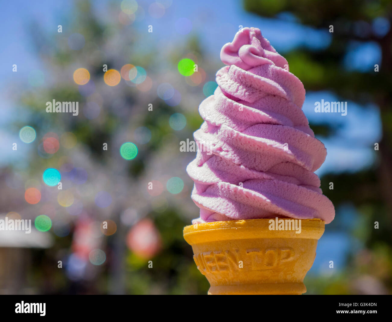 Special Ice cream at Lake Kawaguchi, Japan Stock Photo