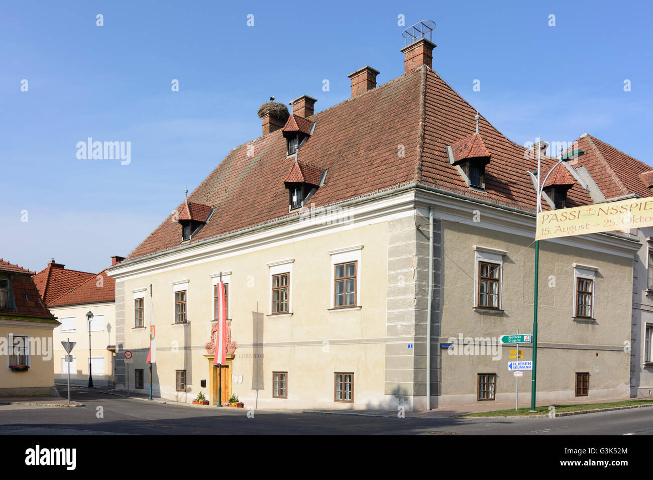 Hofhaus (today town hall), Austria, Niederösterreich, Lower Austria, Wiener Alpen, Kirchschlag in der Buckligen Welt Stock Photo