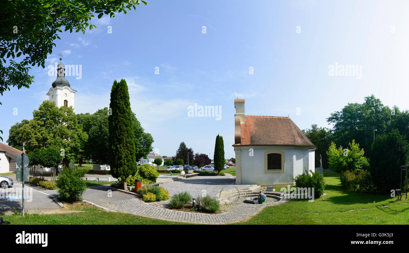 Sanctuary Ollersdorf and Chapel of Grace ' Mary Help ' with a source, Austria, Burgenland, , Ollersdorf im Burgenland Stock Photo