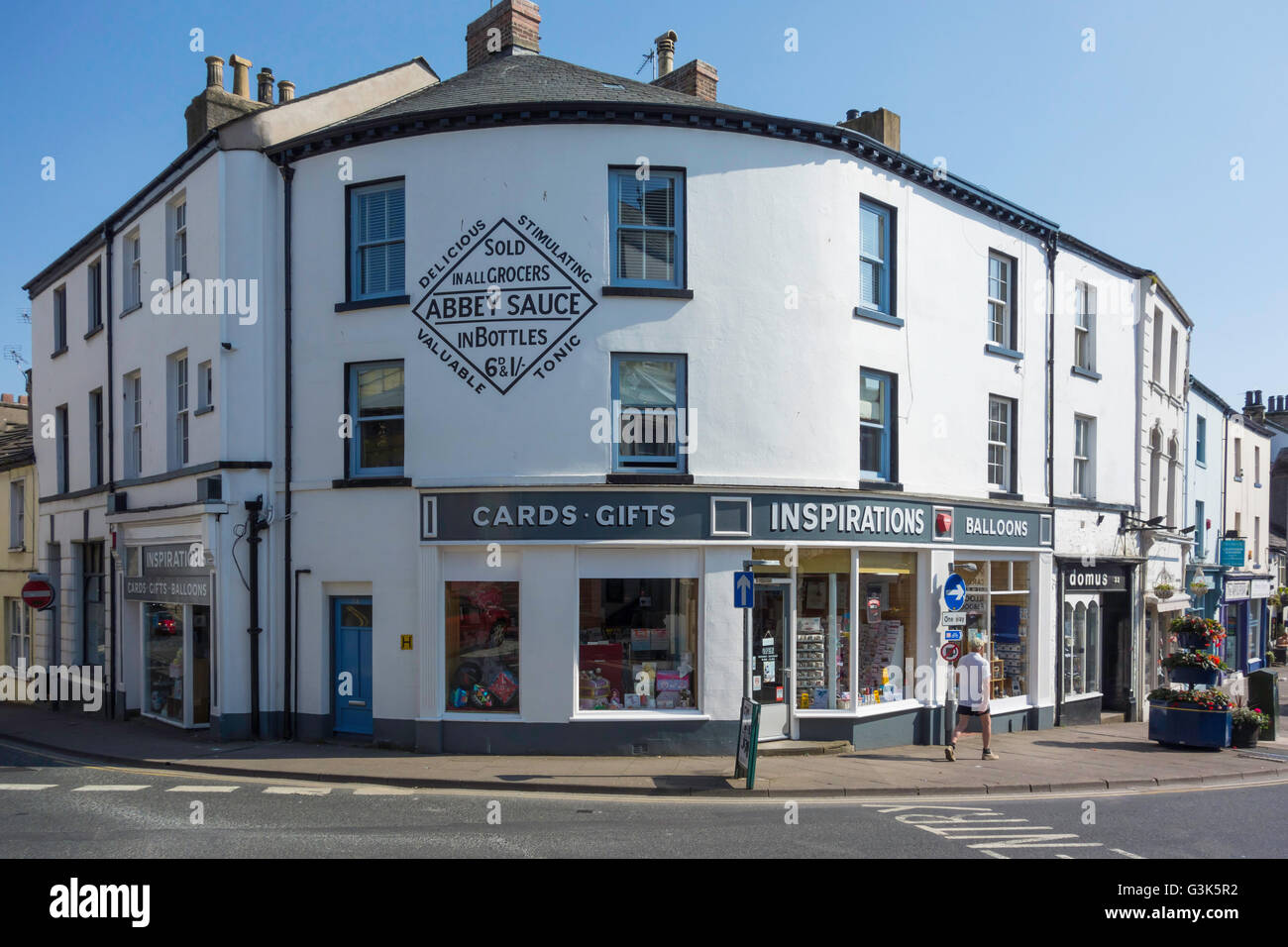 A traditional curved town centre building at the the junction of