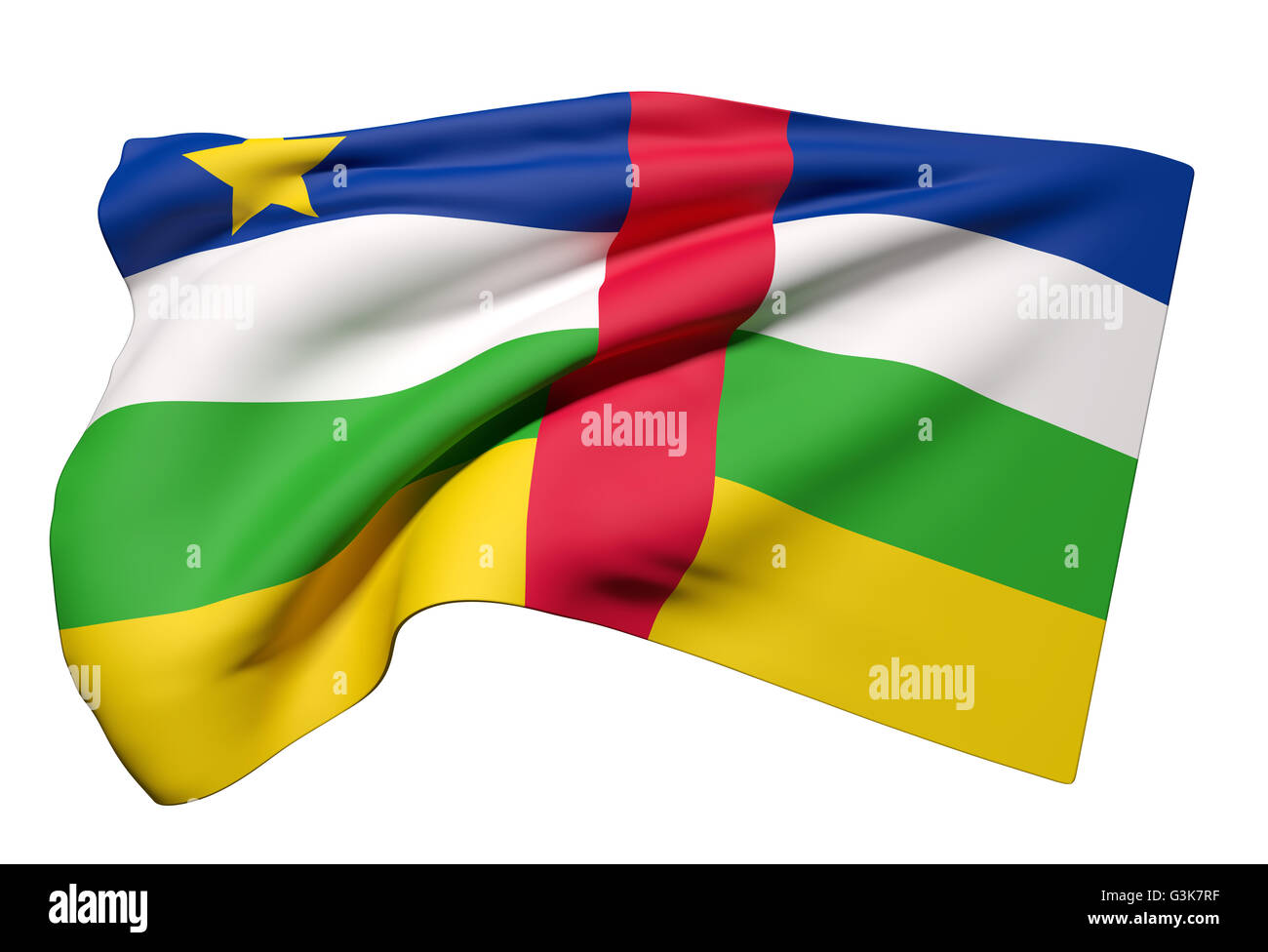 3d rendering of Central African Republic flag waving Stock Photo - Alamy