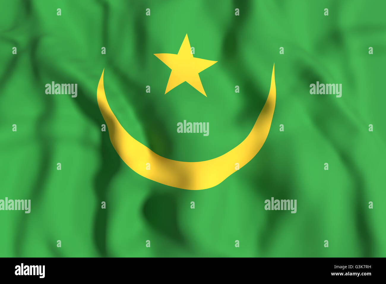 3d rendering of Mauritania flag waving Stock Photo - Alamy
