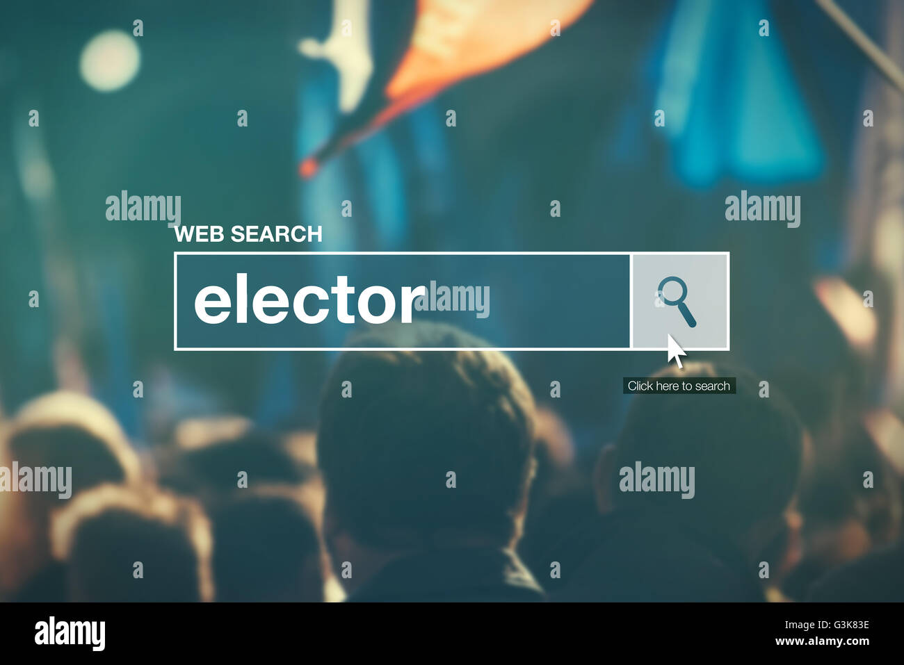 Elector - web search bar glossary term in internet glossary. Stock Photo