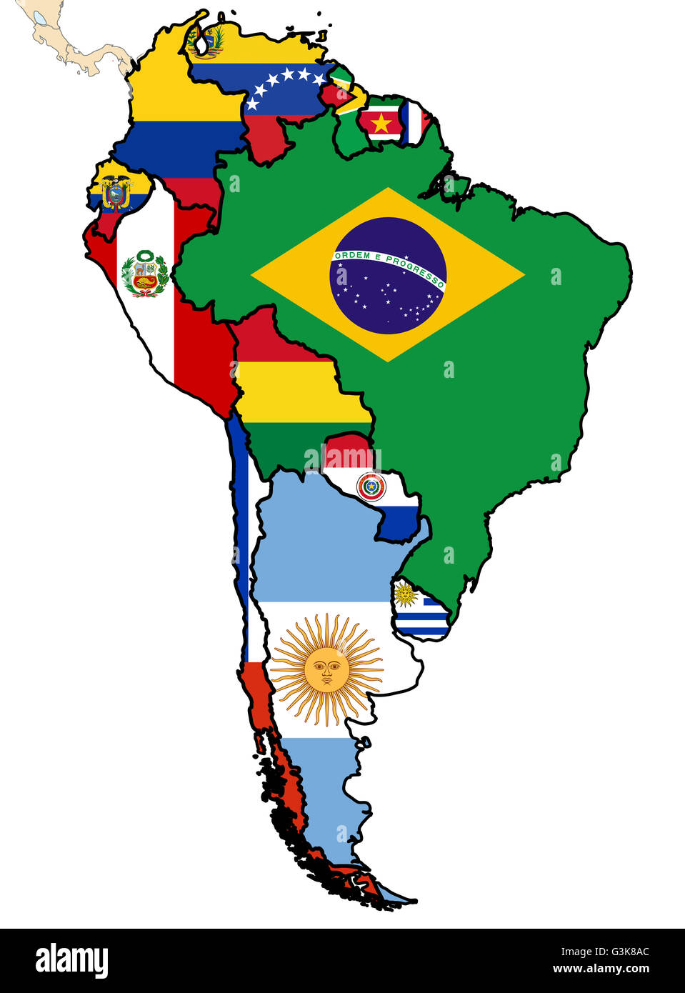 some map of south american countries Stock Photo Alamy