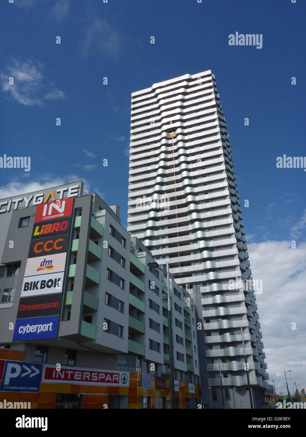 City Gate apartment houses and shopping center, Austria, Wien, 21., Wien, Vienna Stock Photo