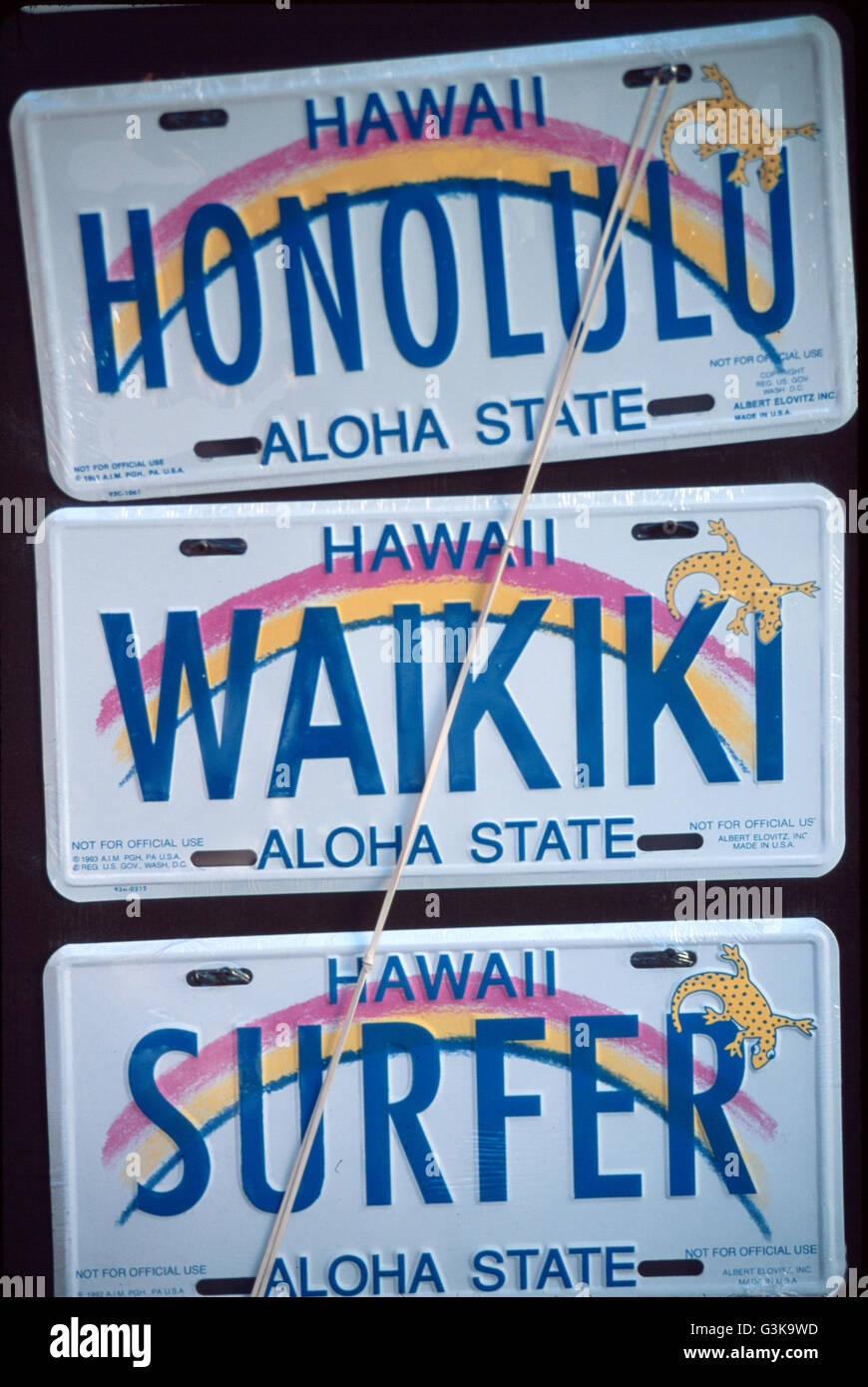 Hawaii license plates Stock Photo Alamy