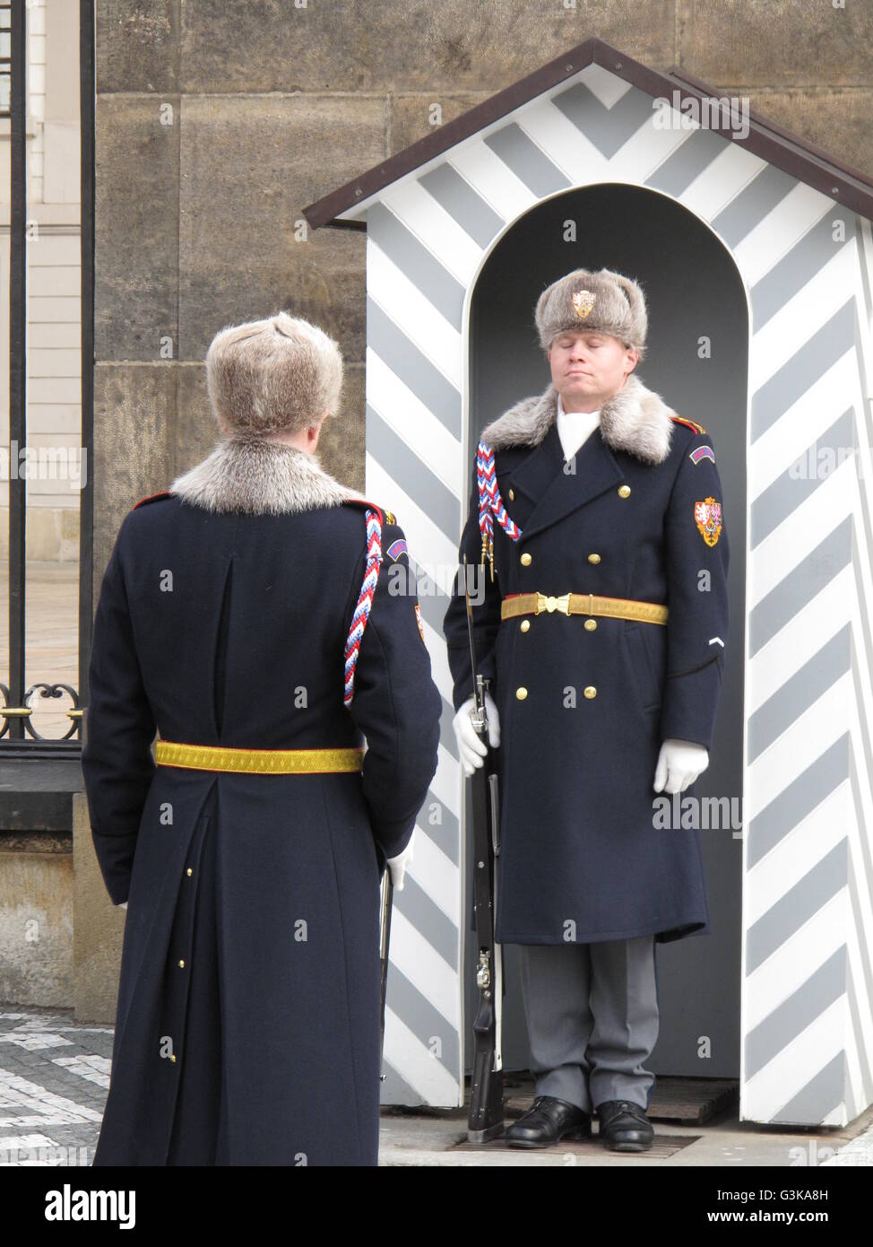 Prague Castle Guard, changing guard Stock Photo