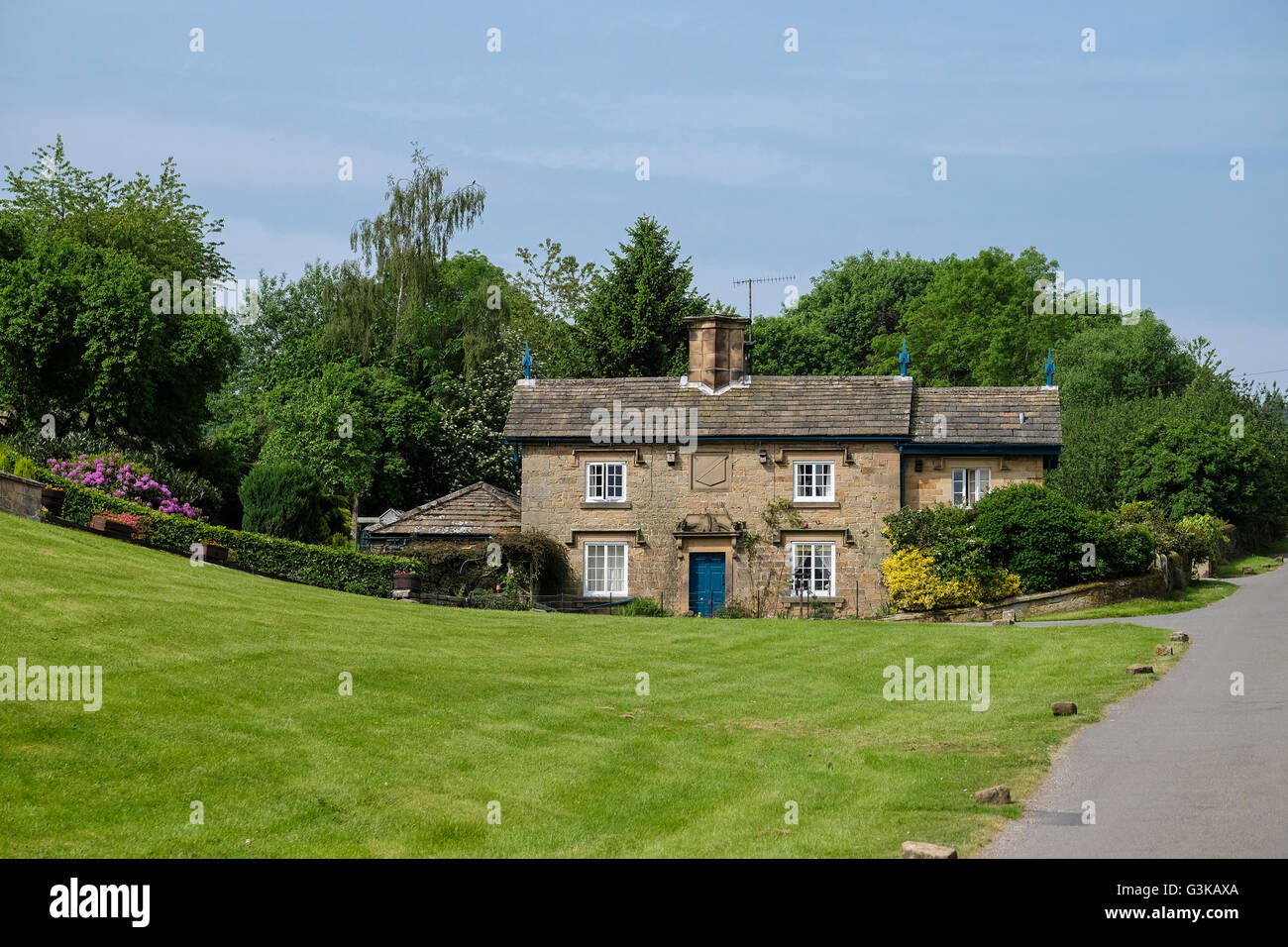 Edensor village in Derbyshire Stock Photo Alamy