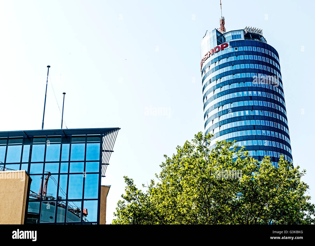 Jena, Germany - office tower 'Jentower'; Büroturm in Jena Stock Photo