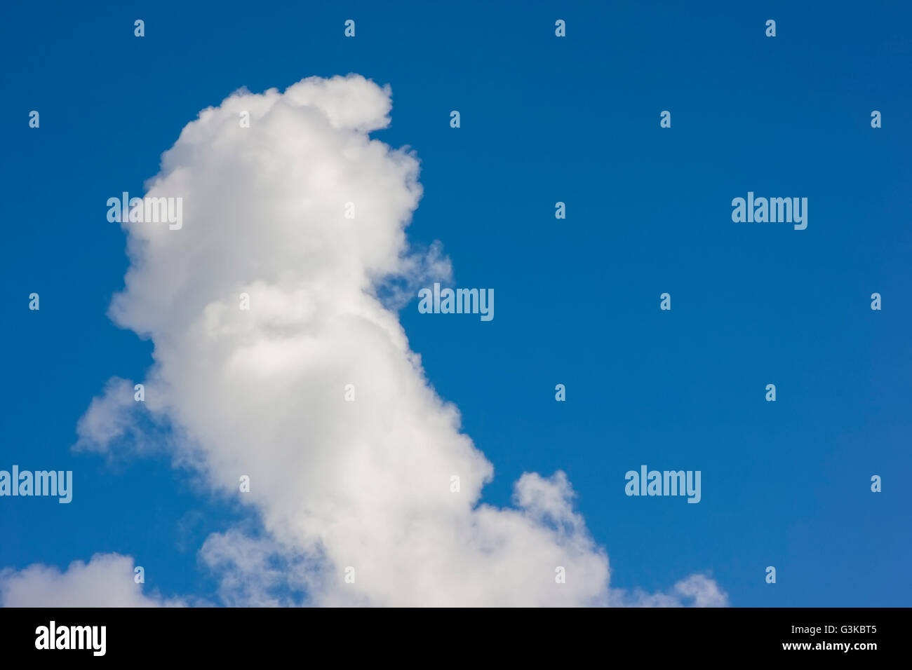 Blue sky with puffy white clouds in bright clear sunny day Stock Photo ...