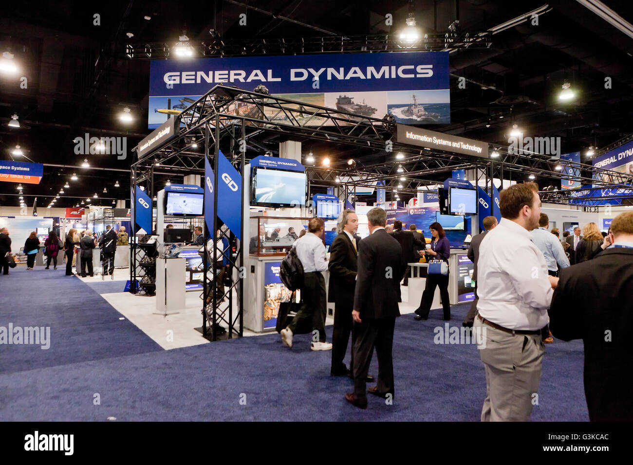General Dynamics exhibit booth at US Navy League Sea-Air-Space Exposition - Washington, DC USA Stock Photo
