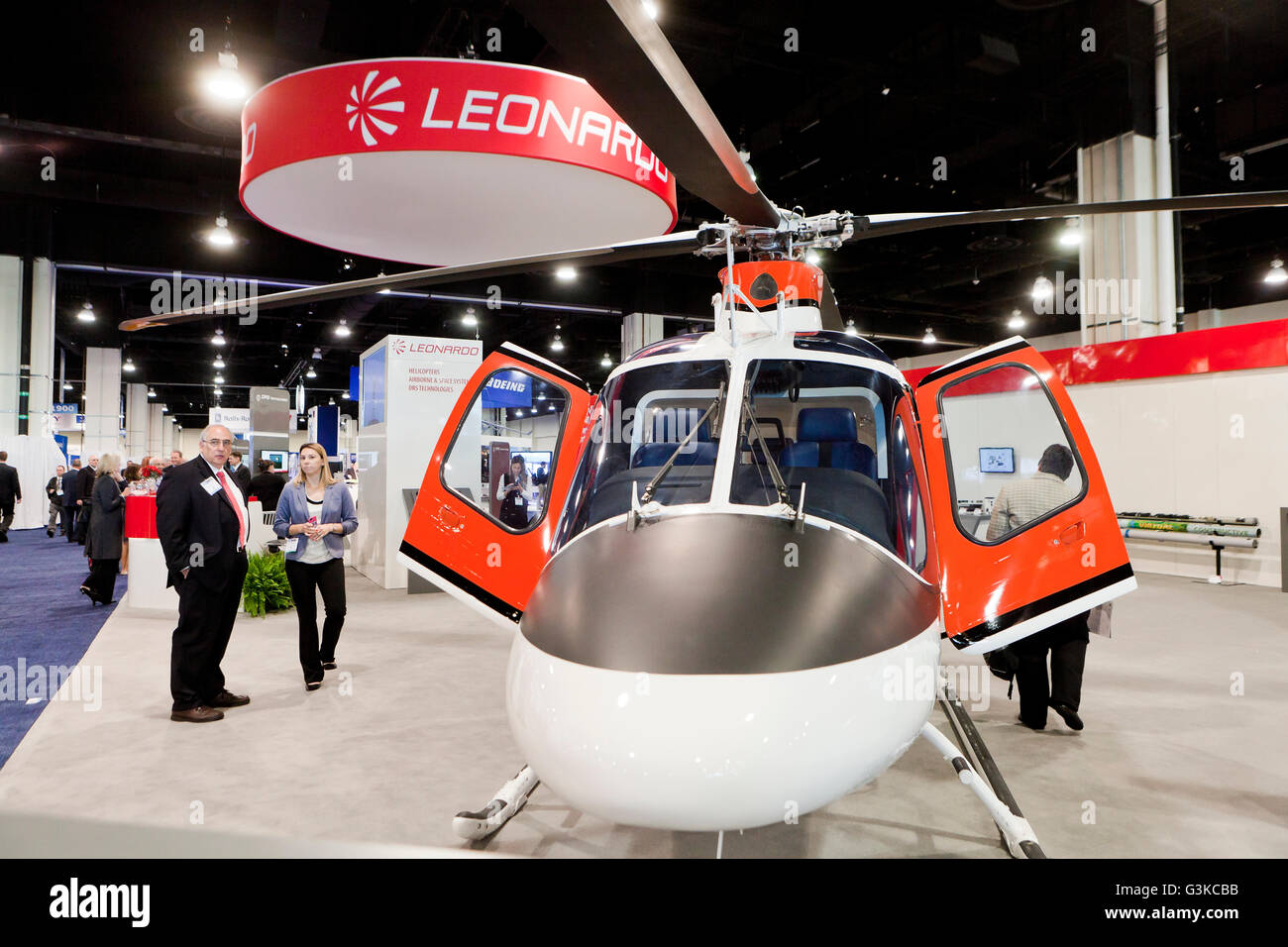 Leonardo-Finmeccanica TH-119 helicopter exhibit at US Navy League Sea-Air-Space Exposition - Washington, DC USA Stock Photo