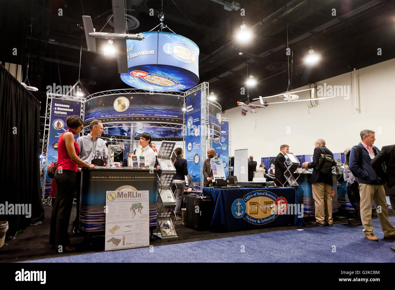 Office of Naval Research exhibit booth at US Navy League Sea-Air-Space Exposition - Washington, DC USA Stock Photo