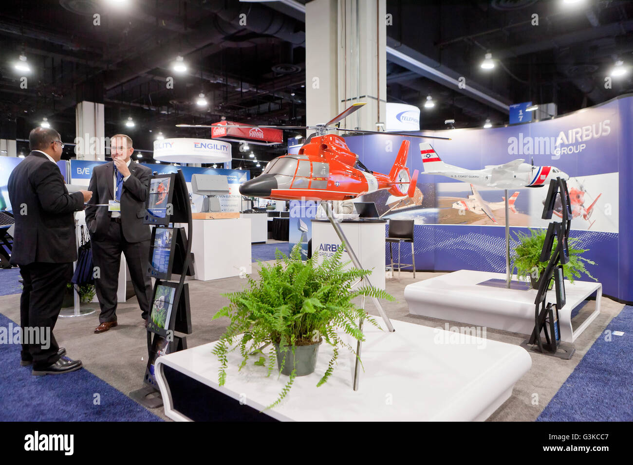 Airbus Group exhibit booth at US Navy League Sea-Air-Space Exposition - Washington, DC USA Stock Photo
