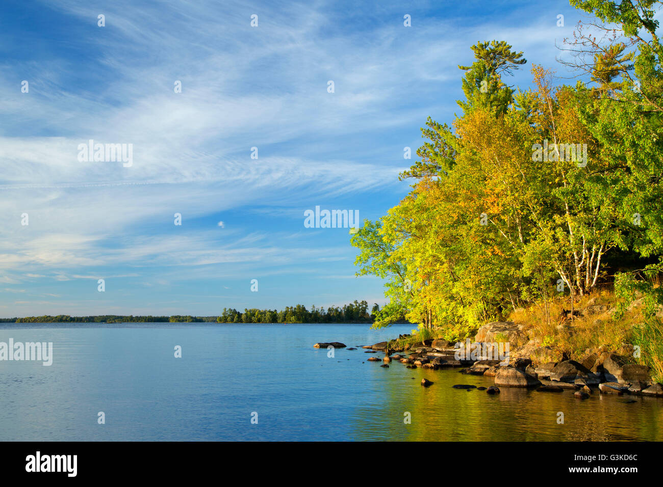 Kabetogama Lake, Woodenfrog State Forest Campground, Kabetogama State Forest, Voyageurs National Park, Minnesota Stock Photo