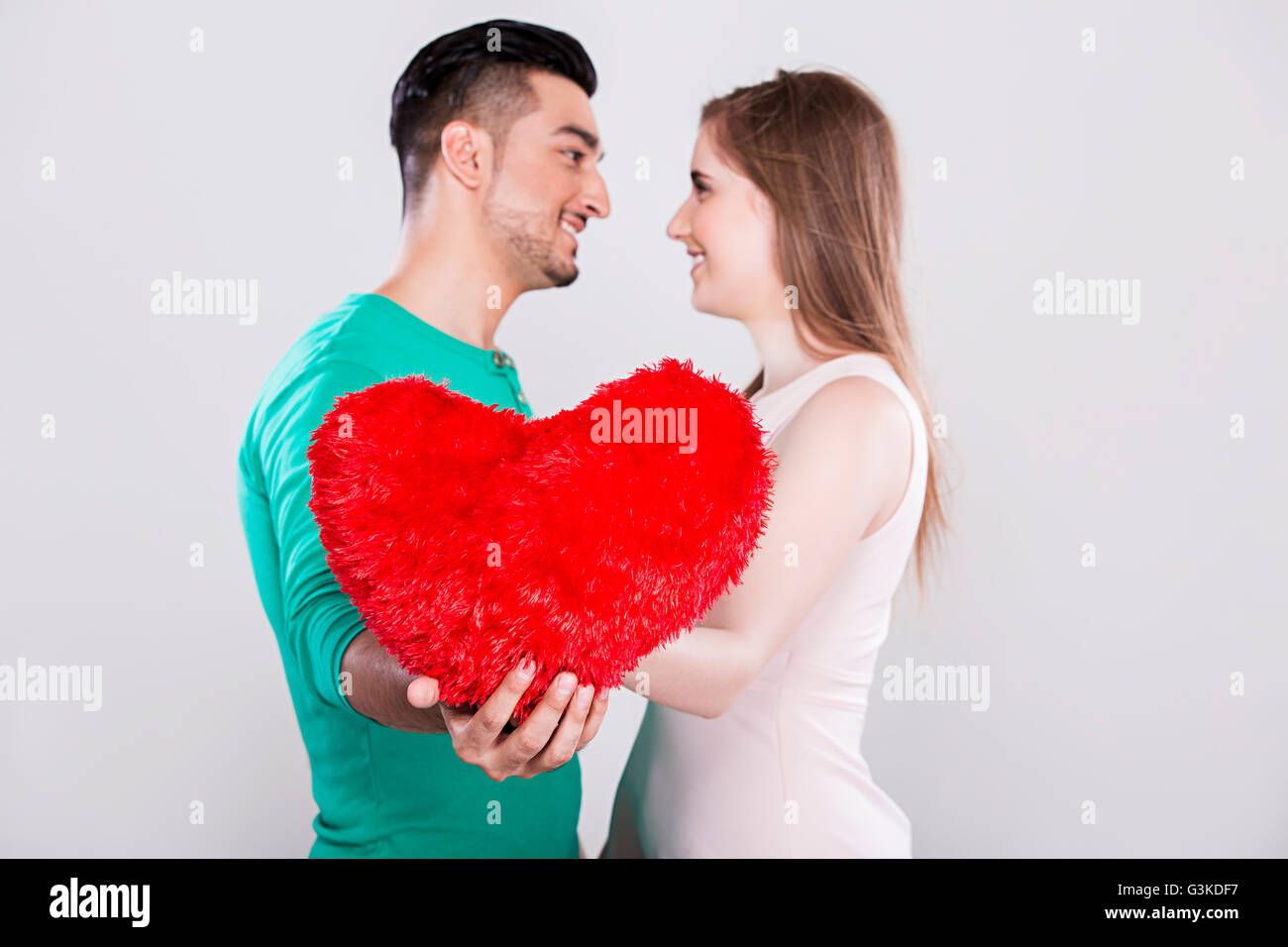 2 Married Couples Foreigner Valentine Day Gift showing Stock Photo