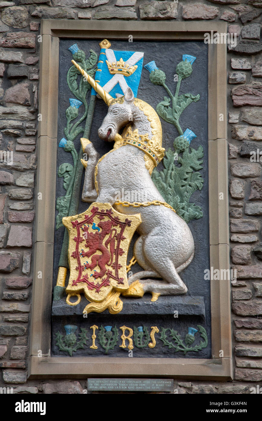 Palace of Holyroodhouse Unicorn, Edinburgh; Scotland Stock Photo Alamy