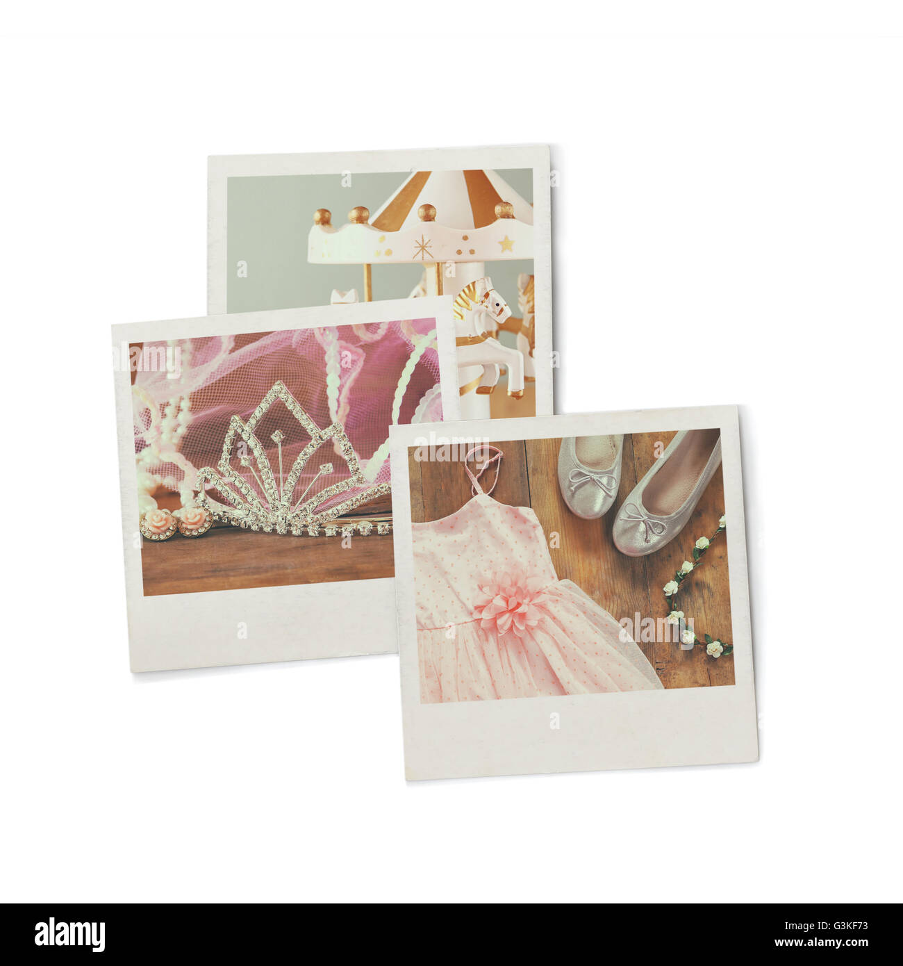 stack of Instant photos, isolated on white background Stock Photo - Alamy