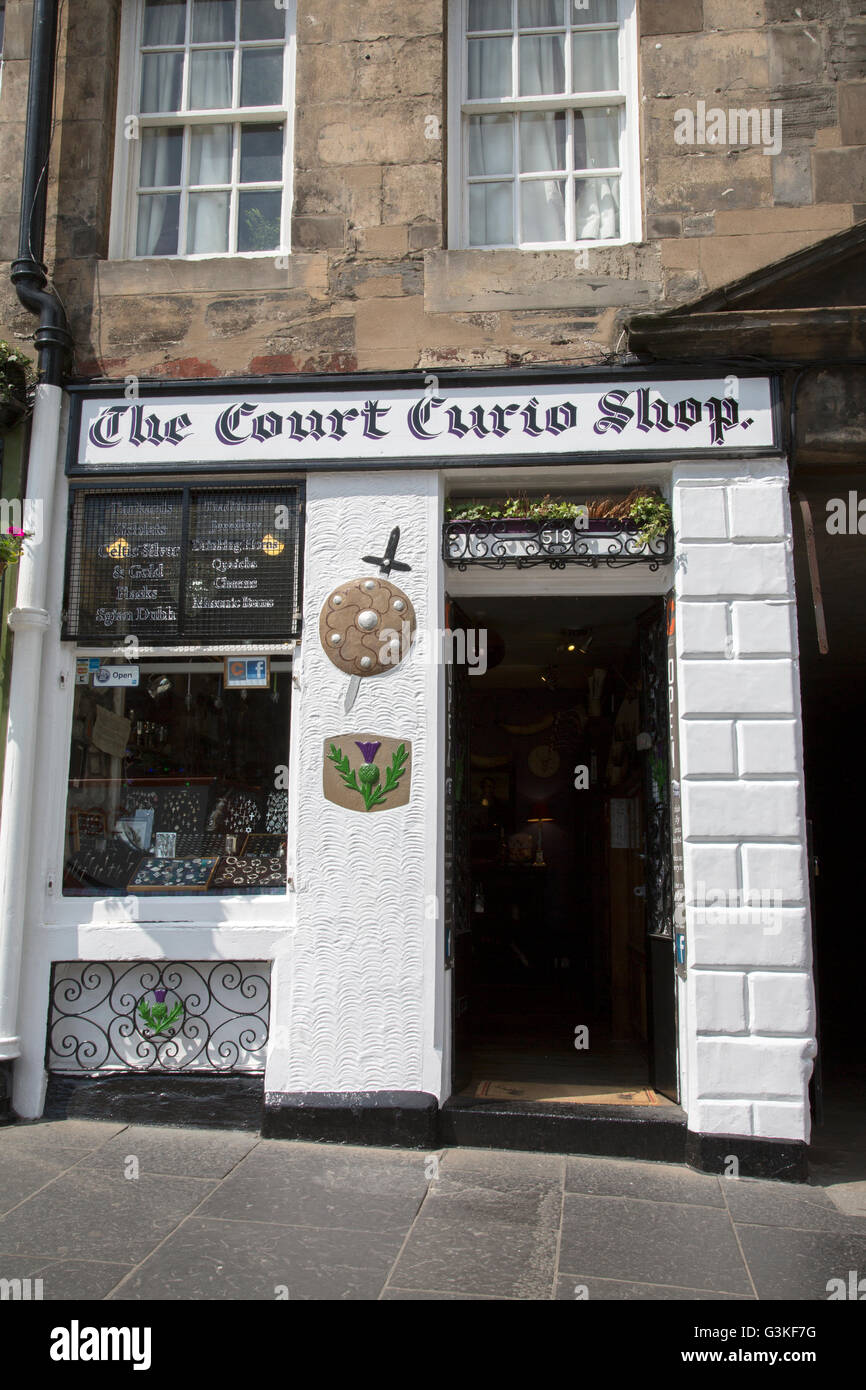 Court Curio Shop Sign; Edinburgh; Scotland Stock Photo Alamy