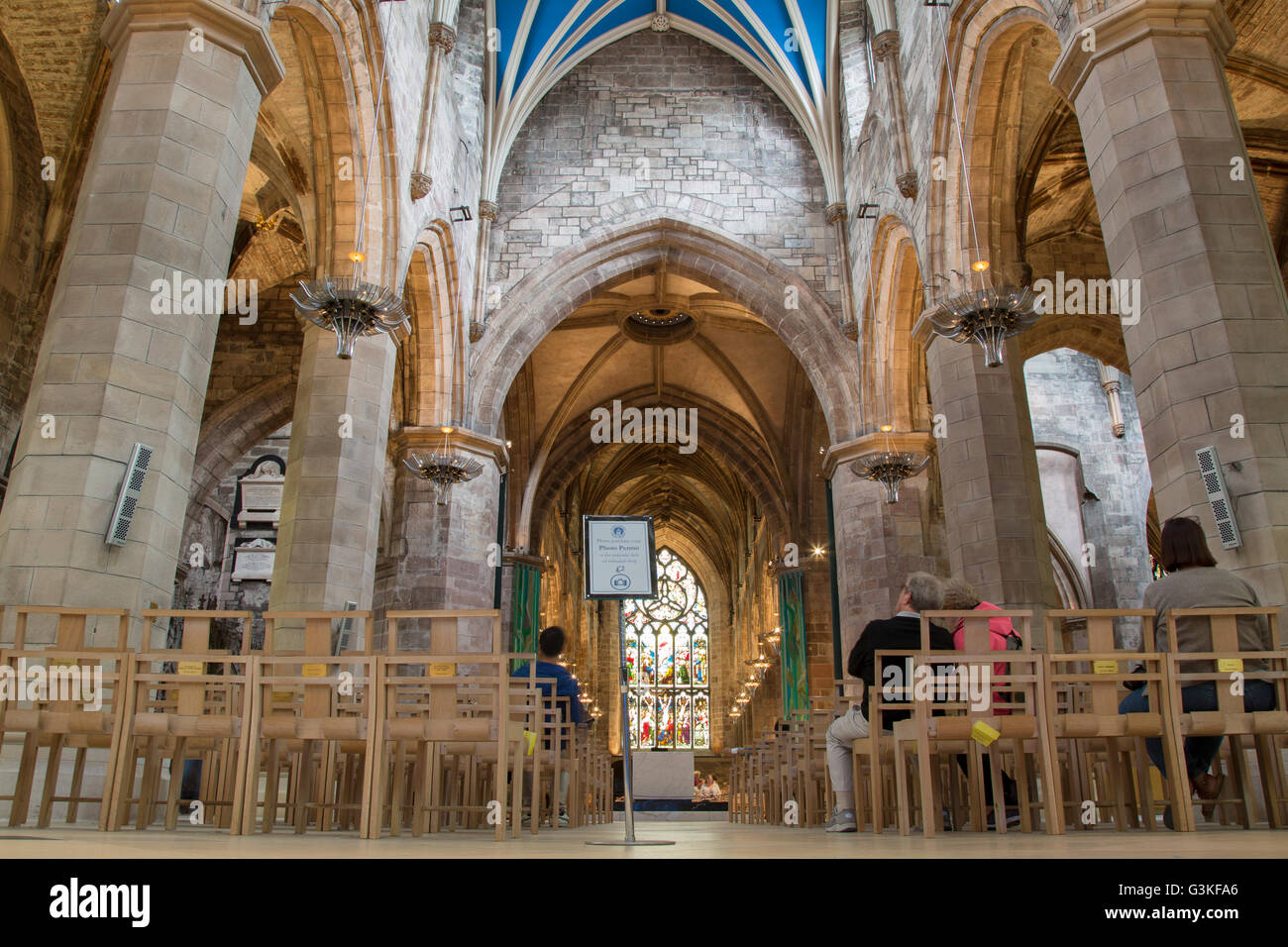 Nave of St Giles Cathedral Church, Edinburgh; Scotland Stock Photo