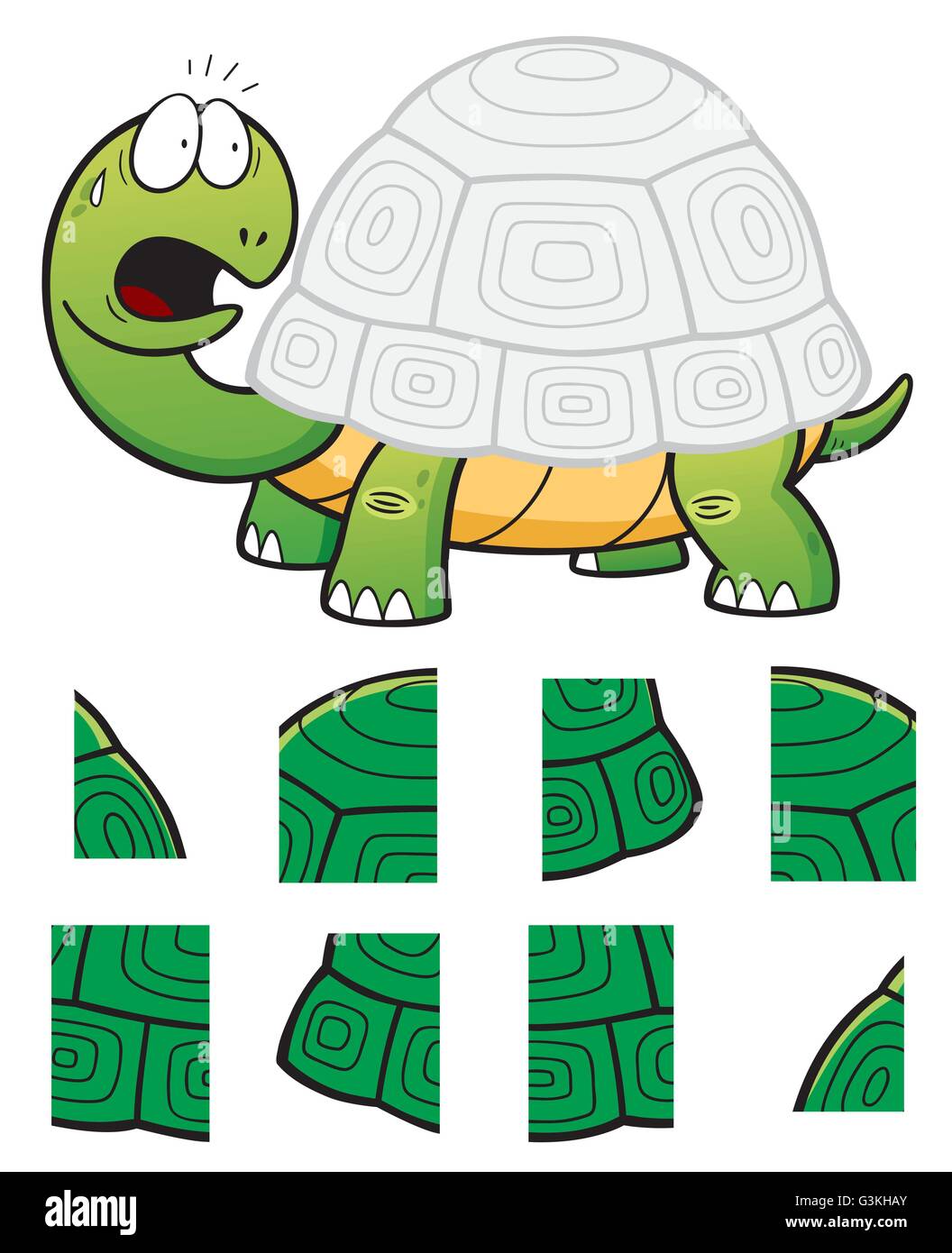 Vector Illustration of Education Jigsaw Puzzle Game for Children with  Turtle Stock Vector Image & Art - Alamy