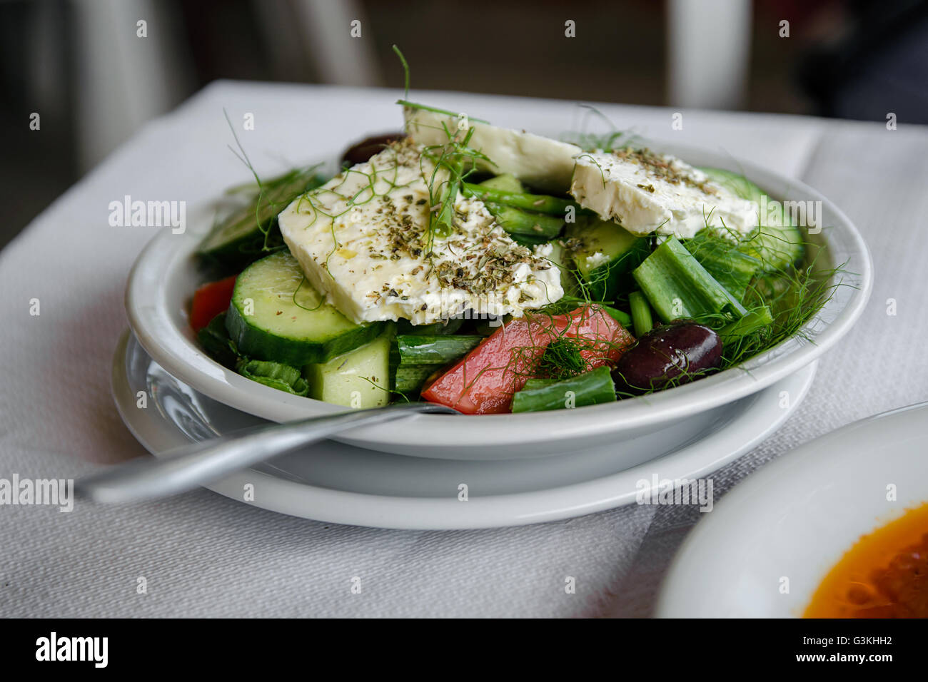 Authentic Greek salad Stock Photo