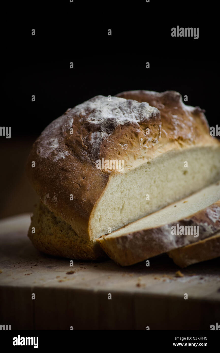 Soda bread on board Stock Photo